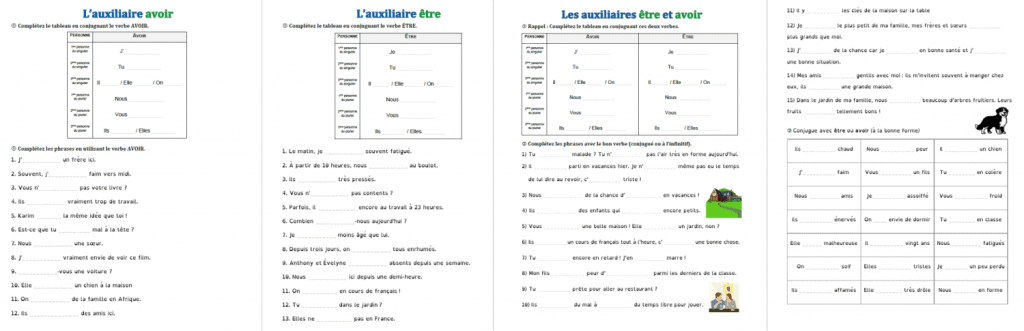 Aperçu de la fiche de français : Les verbes « être » et « avoir » au présent