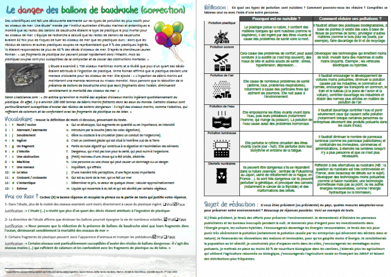exercice-fle-a2-b1-le-danger-des-ballons-de-baudruche-tude