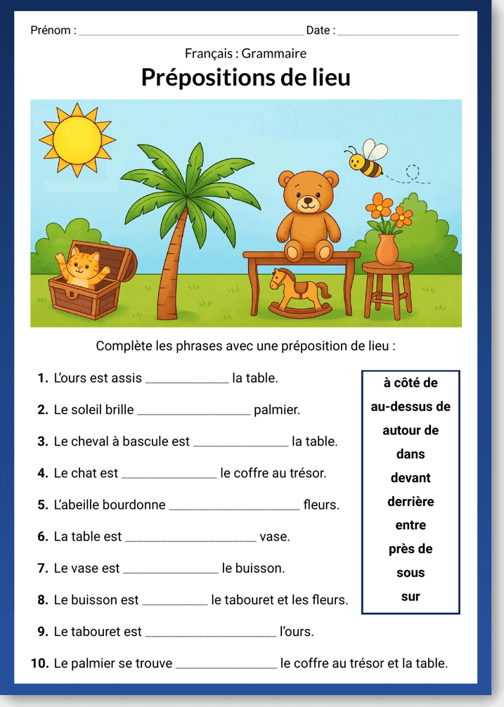 Textes Trous Exercices Imprimer