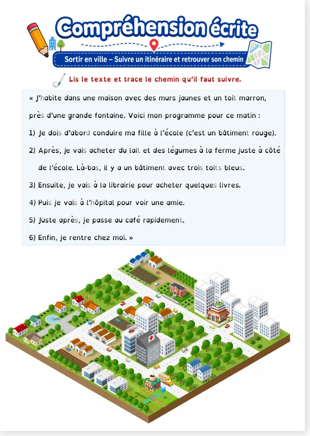 Compréhension écrite itinéraire CE1