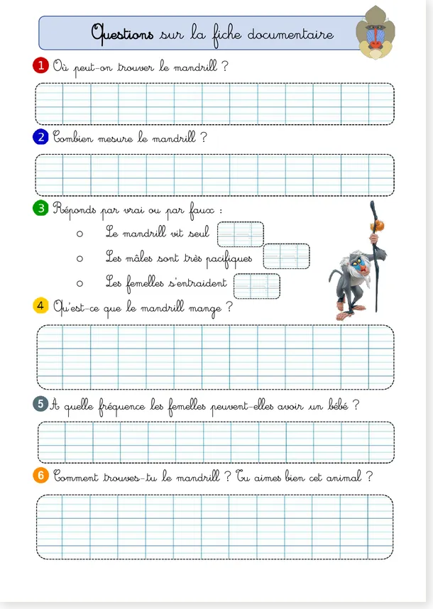 Questions mandrill CE1