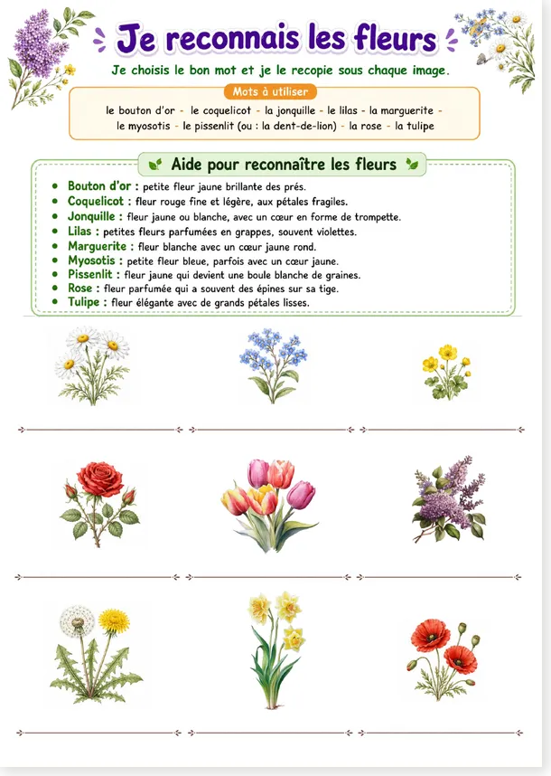 Fleurs CE1