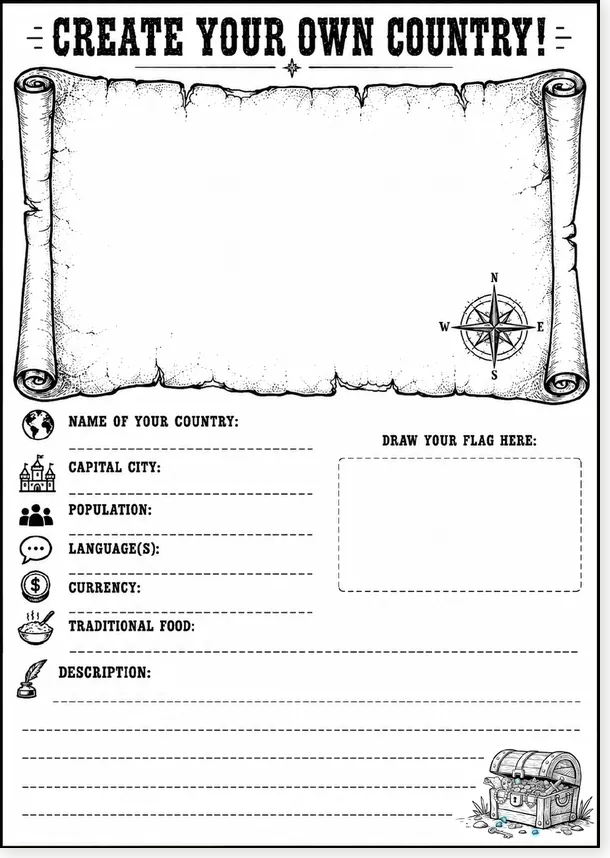 Create your own country - version noir et blanc