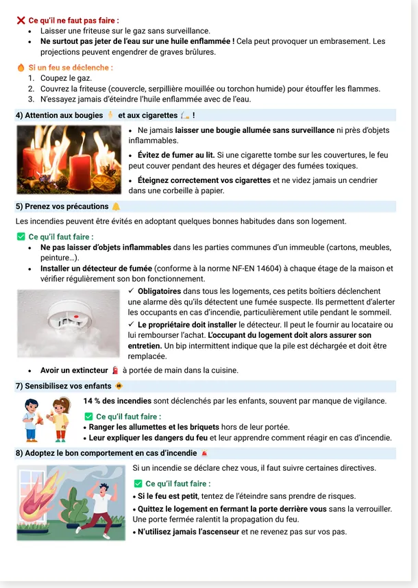 Conseils des sapeurs-pompiers pour éviter les incendies domestiques page 2