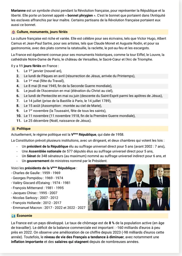 La France symboles principes culture politique économie page 2