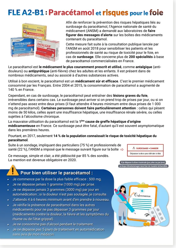 Paracétamol et risques pour le foie page 1
