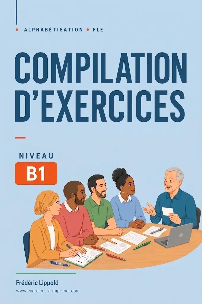 Couverture de la compilation d’exercices de FLE B1