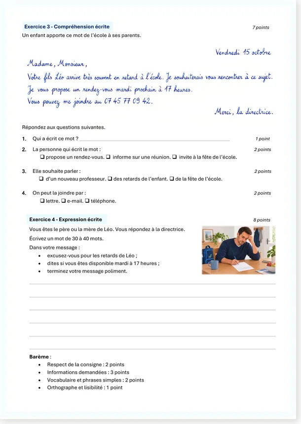 Sujet entraînement FLE A1 p. 2