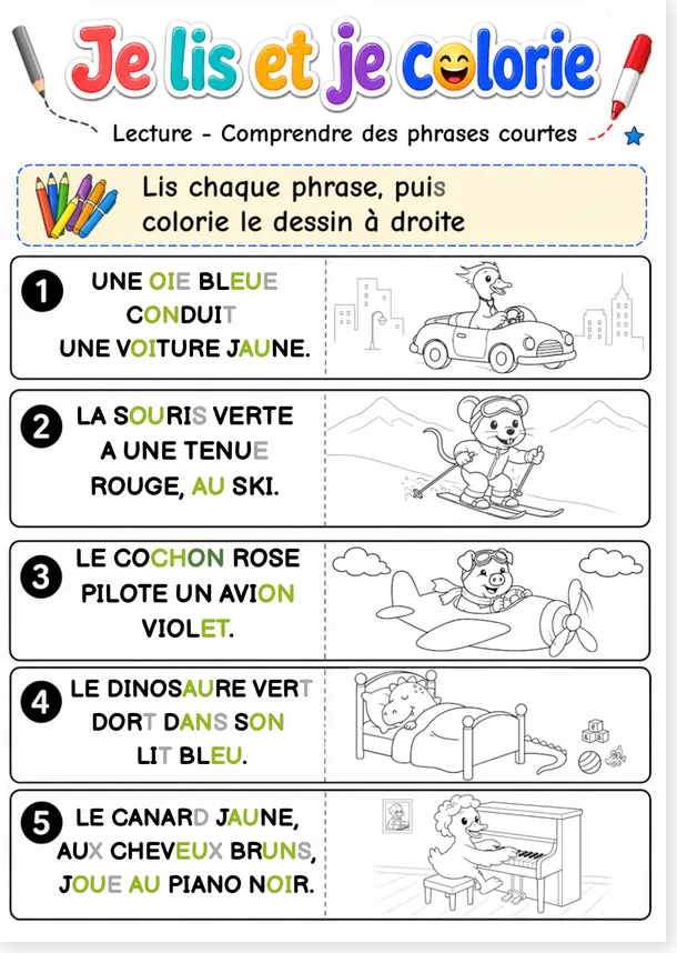 Aperçu de l'exercice 3 Phrases drôles en lettres majuscules