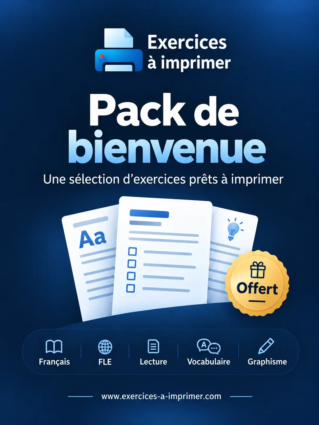 Pack de bienvenue Exercices à imprimer