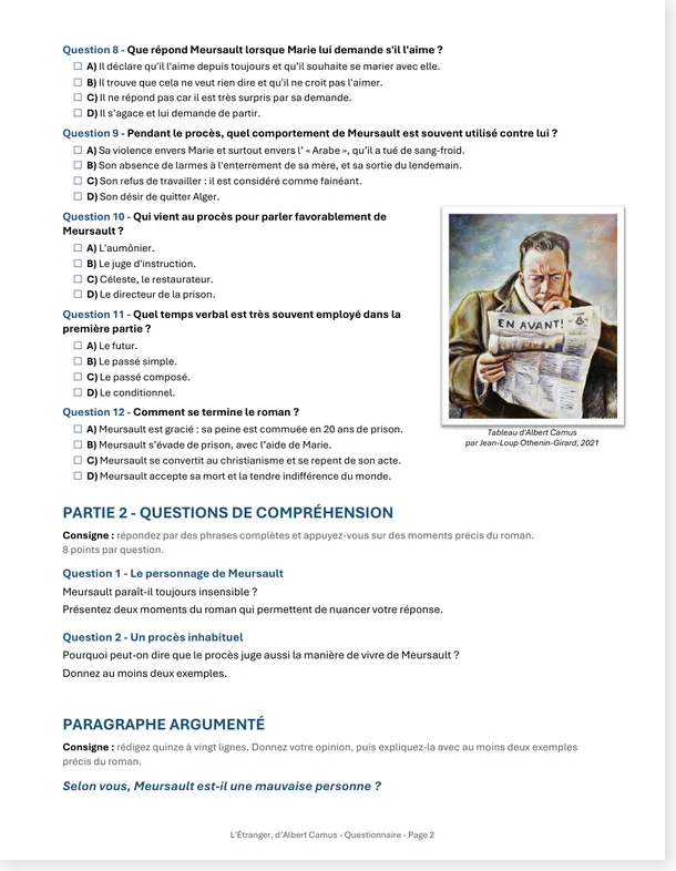 Version longue du questionnaire, page 2