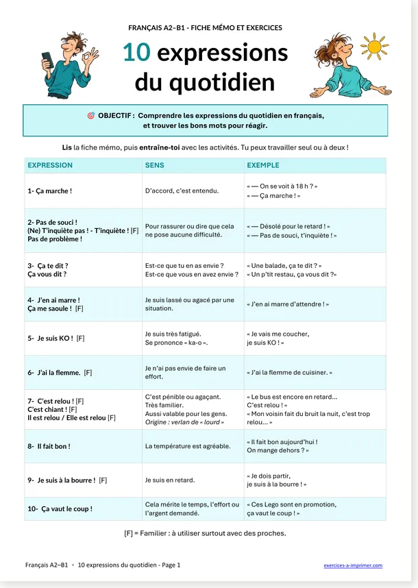 10 expressions : explications illustrées