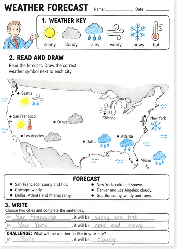 Aperçu du corrigé Weather Forecast USA